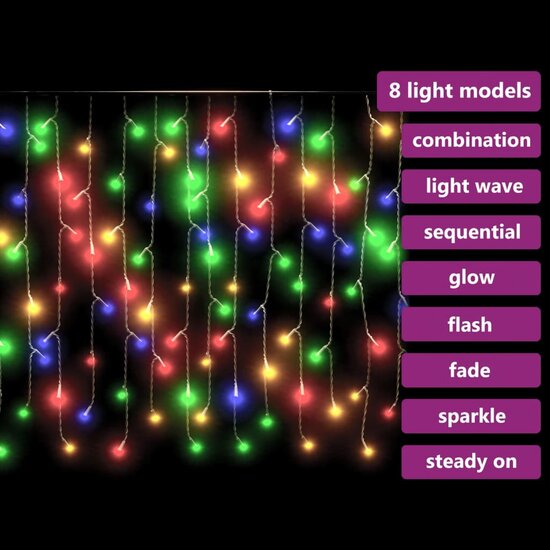 Lichtgordijn Met 400 Led&#039;s En 8 Functies 10 M Meerkleurig kleurrijk