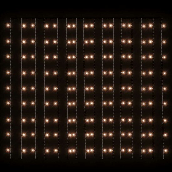 Lichtsnoergordijn met 300 LED&#039;s en 8 functies 3x3 m warmwit