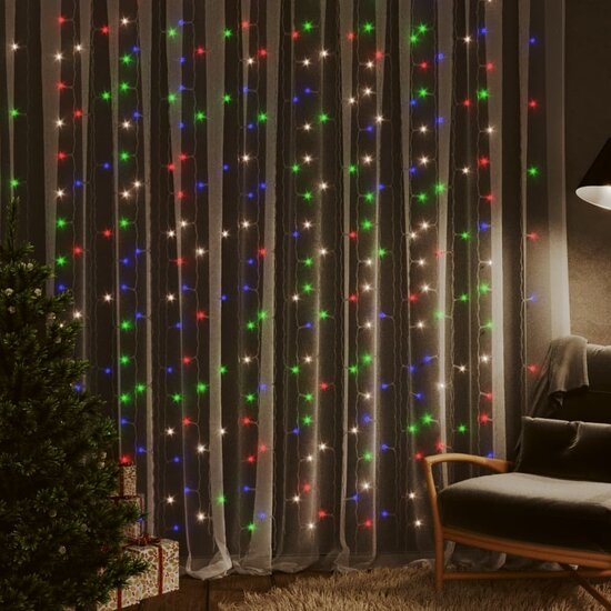 Lichtsnoergordijn Met 300 Led&#039;s En 8 Functies 3X3 M Meerkleurig Multikleur