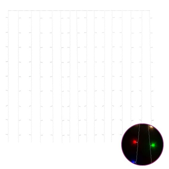 Lichtsnoergordijn Met 300 Led&#039;s En 8 Functies 3X3 M Meerkleurig Multikleur