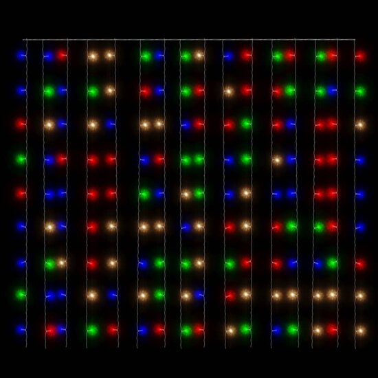 Lichtsnoergordijn Met 300 Led&#039;s En 8 Functies 3X3 M Meerkleurig Multikleur