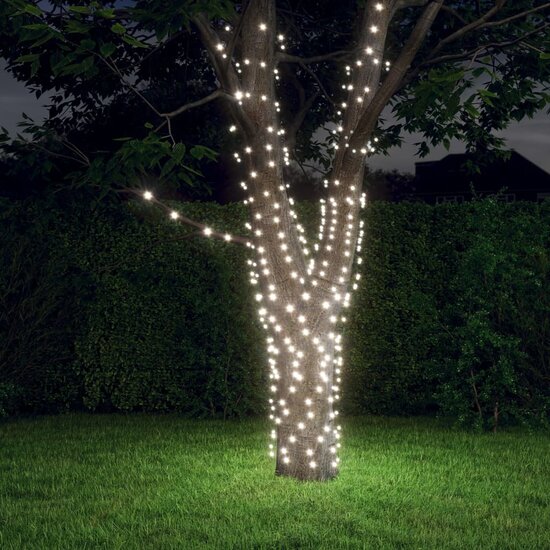Lichtsnoeren 2 st met 2x200 LED&#039;s solar binnen/buiten koudwit