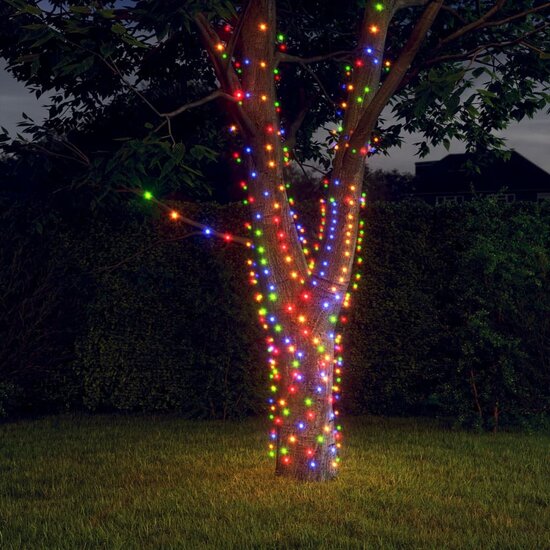 Lichtsnoeren 2 st 2x200 LED&#039;s solar binnen/buiten meerkleurig