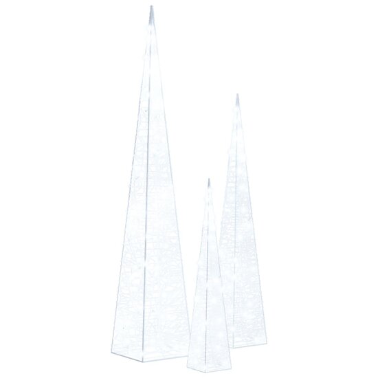 Lichtkegelset Decoratief Led Acryl 1 30/45/60 cm Koudwit