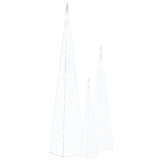 Lichtkegelset decoratief LED 60/90/120 cm acryl koudwit