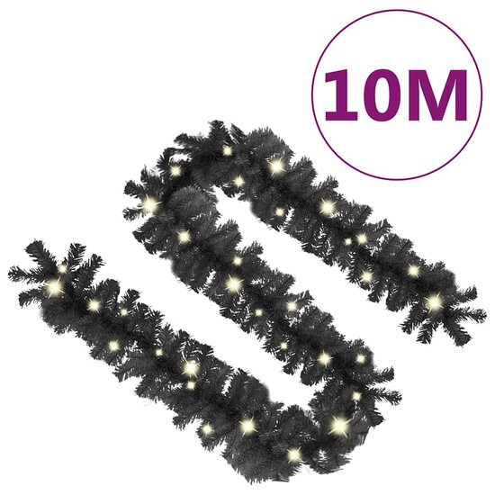 Kerstslinger Met Led-Lampjes 10 m Zwart