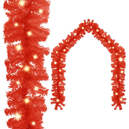 Kerstslinger met LED-lampjes 10 m rood