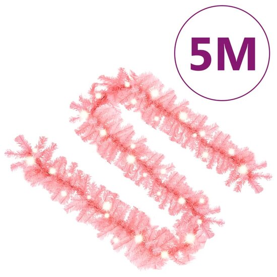 Kerstslinger Met Led-Lampjes 5 m Roze