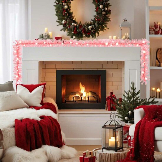Kerstslinger Met Led-Lampjes 20 m Roze