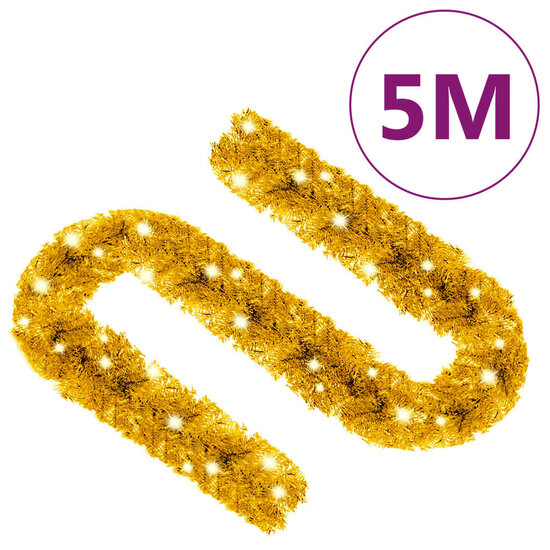 Kerstslinger Met Led-Lampjes Kleurig 5 m Goud