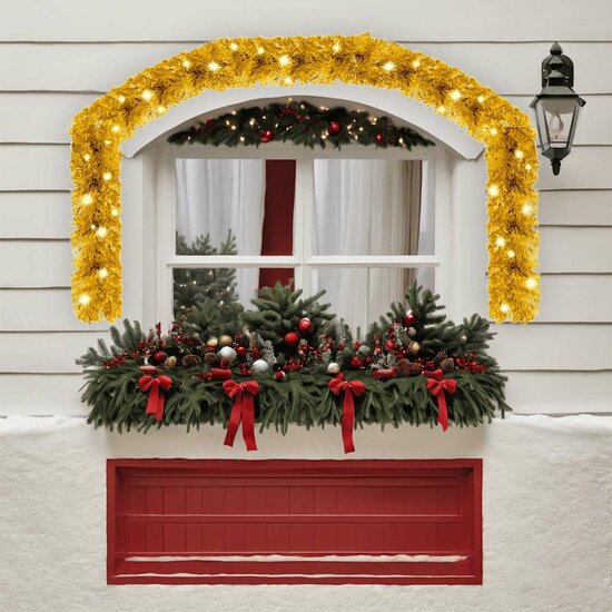 Kerstslinger Met Led-Lampjes Kleurig 10 m Goud
