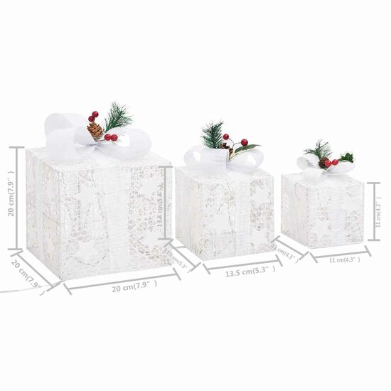 Kerstdecoratie Geschenkdozen Binnen/Buiten Wit