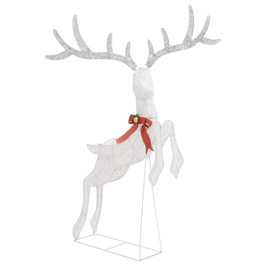 Kerstversiering vliegend rendier koudwit 120 LED&#039;s wit