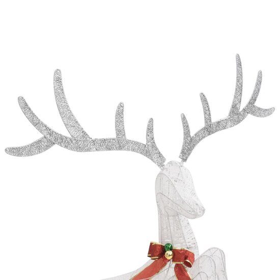 Kerstversiering vliegend rendier koudwit 120 LED&#039;s wit