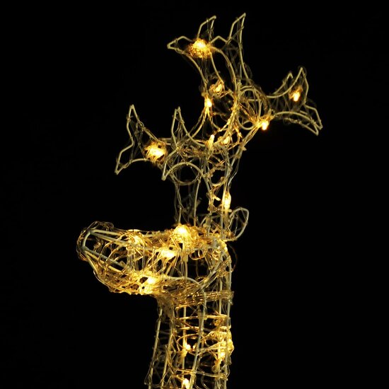 Kerstversiering rendier 90 LED&#039;s 60x16x100 cm acryl