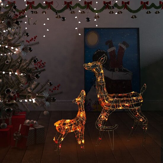 Kerstversiering Rendierfamilie 160 Led Meerkleurig Acryl Multikleur