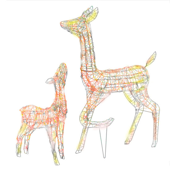 Kerstversiering Rendierfamilie 160 Led Meerkleurig Acryl Multikleur