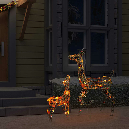 Kerstversiering Rendierfamilie 160 Led Meerkleurig Acryl Multikleur