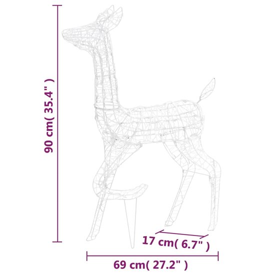 Kerstversiering Rendierfamilie 160 Led Meerkleurig Acryl Multikleur