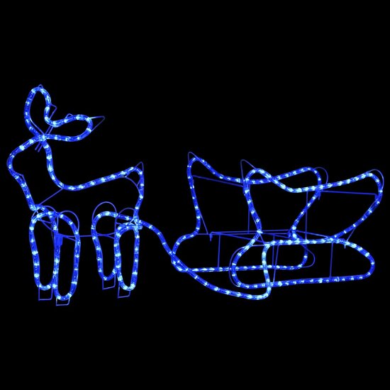 Kerstdecoratie Rendier En Slee 252 Led&#039;s 1 Blauw