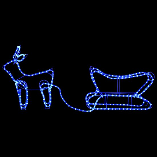 Kerstdecoratie Rendier En Slee 252 Led&#039;s 1 Blauw