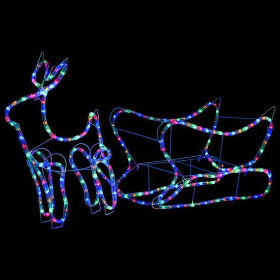 Kerstdecoratie Rendier En Slee 252 Led&#039;s 1 Multikleur