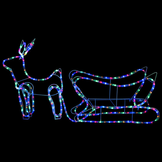 Kerstdecoratie Rendier En Slee 252 Led&#039;s 1 Multikleur
