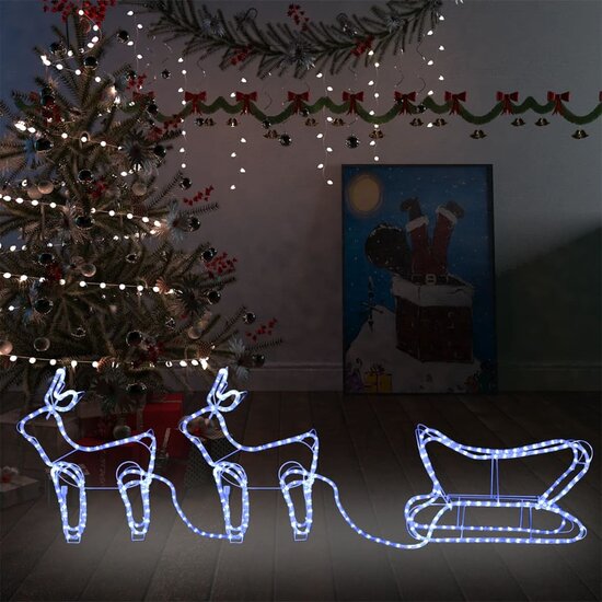 Buitenkerstversiering rendier en slee 576 LED&#039;s