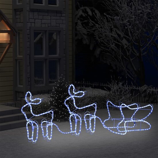 Buitenkerstversiering rendier en slee 576 LED&#039;s