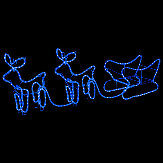 Buitenkerstversiering Rendier En Slee 576 Led&#039;s 1 Blauw