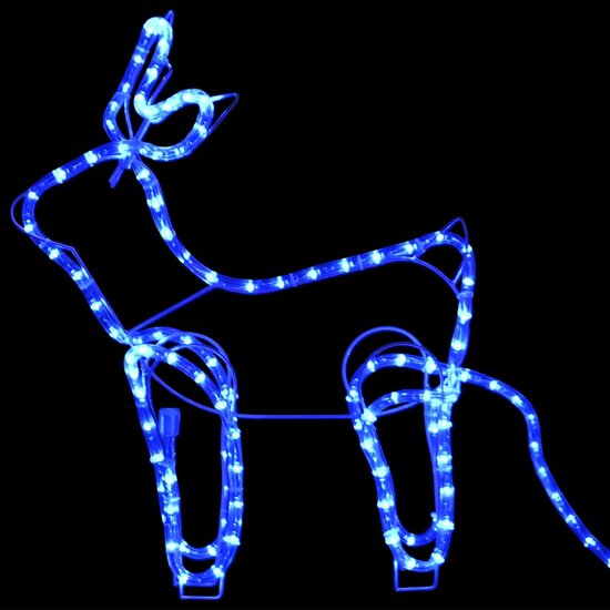 Buitenkerstversiering Rendier En Slee 576 Led&#039;s 1 Blauw