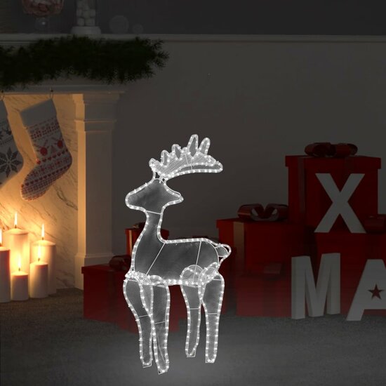 Kerstversiering Rendier Met Mesh 306 Led&#039;s 60X24X89 Cm Koudwit