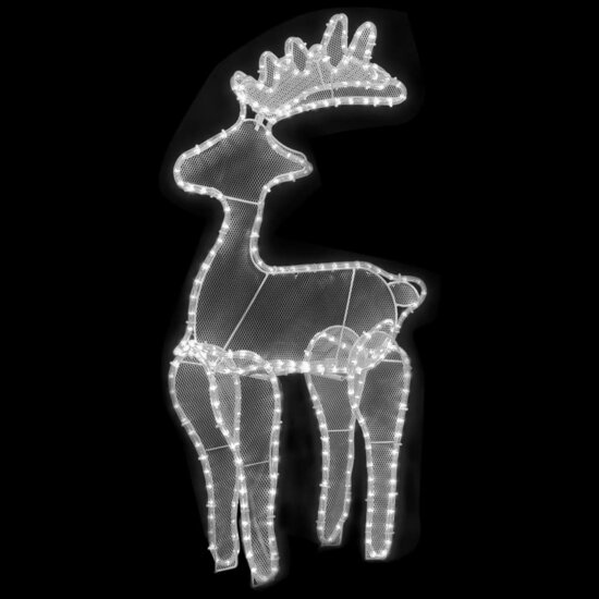 Kerstversiering Rendier Met Mesh 306 Led&#039;s 60X24X89 Cm Koudwit