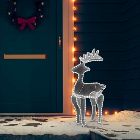 Kerstversiering Rendier Met Mesh 306 Led&#039;s 60X24X89 Cm Koudwit