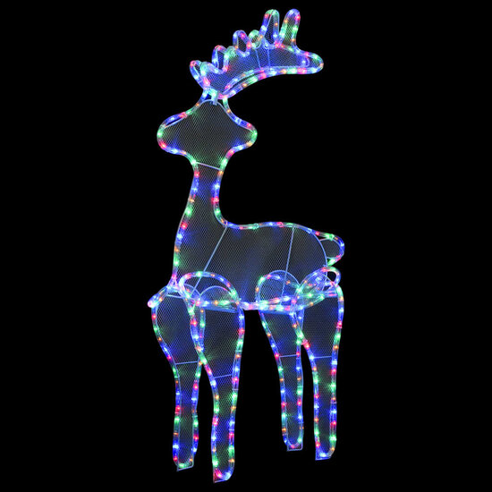 Kerstversiering Rendier Met Mesh 306 Led&#039;s 60X24X89 Cm Multikleur