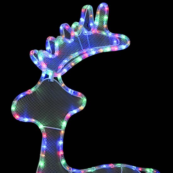Kerstversiering Rendier Met Mesh 306 Led&#039;s 60X24X89 Cm Multikleur