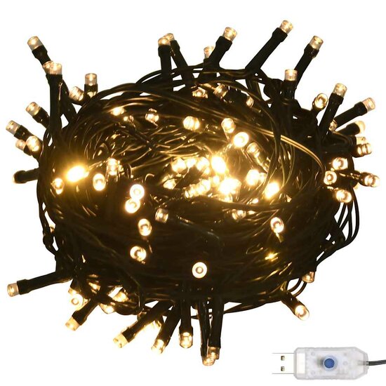 120-delige Kerstballenset met piek en 300 LED&#039;s wit en grijs