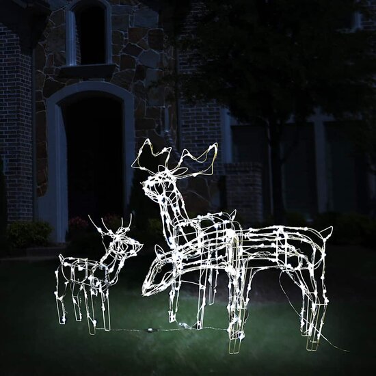 3-Delige Kerstverlichting Rendieren 229 Led&#039;s Koudwit
