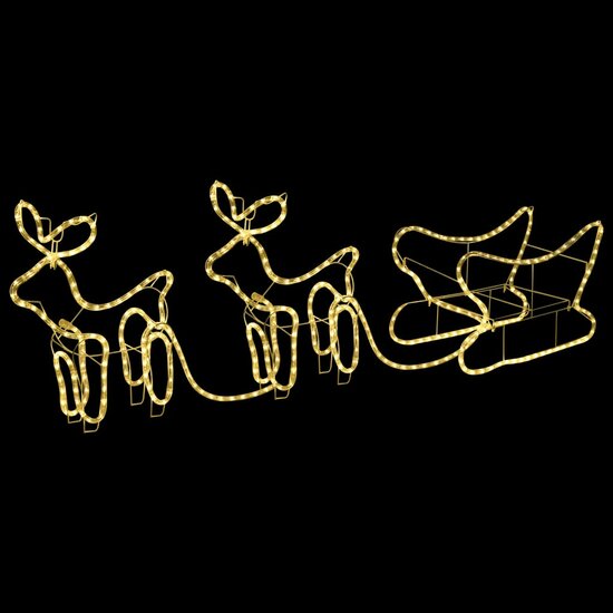 Kerstdecoratie Rendieren En Slee 576 Led&#039;s 1 Warmwit