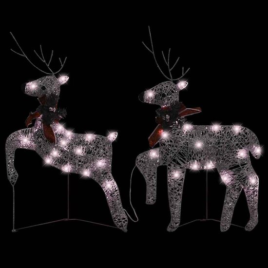 Kerstrendieren 2 st 40 LED&#039;s goudkleurig