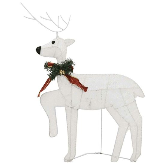 Kerstdecoratie rendieren en slee 60 LED&#039;s wit