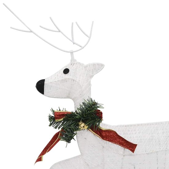 Kerstdecoratie rendieren en slee 60 LED&#039;s wit
