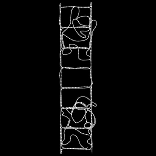 Kerstfiguur Kerstman Op Ladder Opvouwbaar 552 Led&#039;s 50X200 Cm