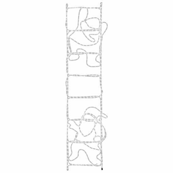 Kerstfiguur Kerstman Op Ladder Opvouwbaar 552 Led&#039;s 50X200 Cm