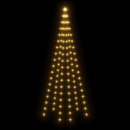 Vlaggenmast Kerstboom 108 Led&#039;s 180 Cm 180 x 70 cm Warmwit