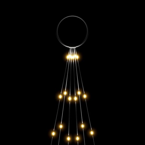 Vlaggenmast Kerstboom 108 Led&#039;s 180 Cm 180 x 70 cm Warmwit
