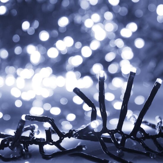 Lichtslinger Cluster Met 400 Led&#039;s 7,4 M Pvc 7.4 m Koudwit en donkergroen
