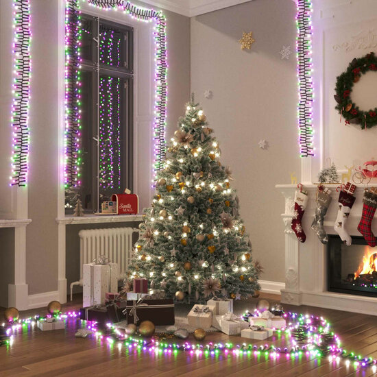 Lichtslinger cluster met 3000 LED&#039;s pastel meerkleurig 23 m PVC