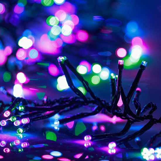Lichtslinger cluster met 3000 LED&#039;s pastel meerkleurig 23 m PVC