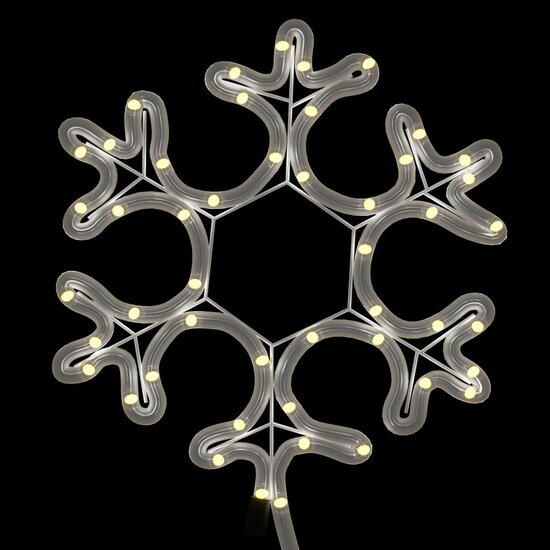 Kerstfiguur sneeuwvlok met 48 warmwitte LED&#039;s 27x27 cm